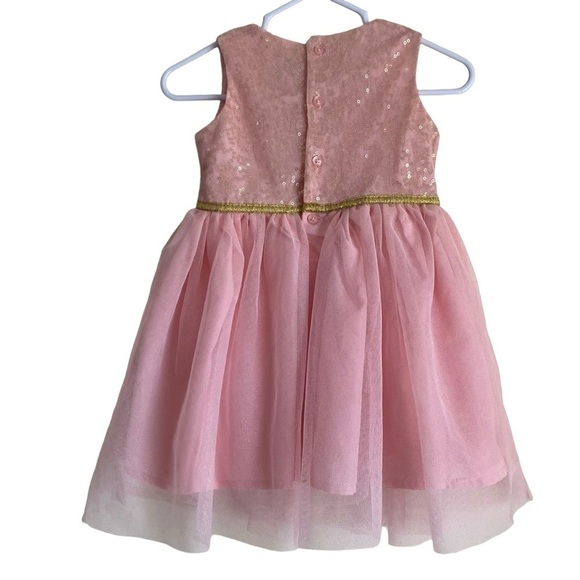 Carters Baby Girls Holiday Dress Pink Gold Sequined Tulle Fairy Dress Sz 12mo - Picture 6 of 16